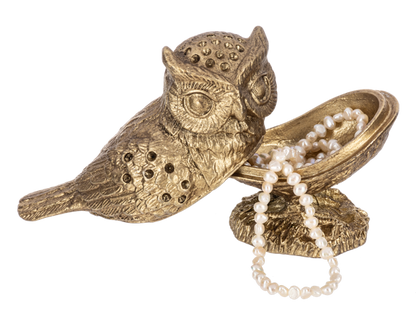 OWL KEEPSAKE BOX PEWTER