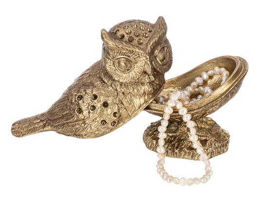 OWL KEEPSAKE BOX PEWTER