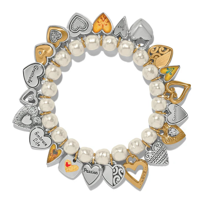 ONE HEART 20 YEAR HEART PEARL BRACELET