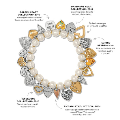 ONE HEART 20 YEAR HEART PEARL BRACELET