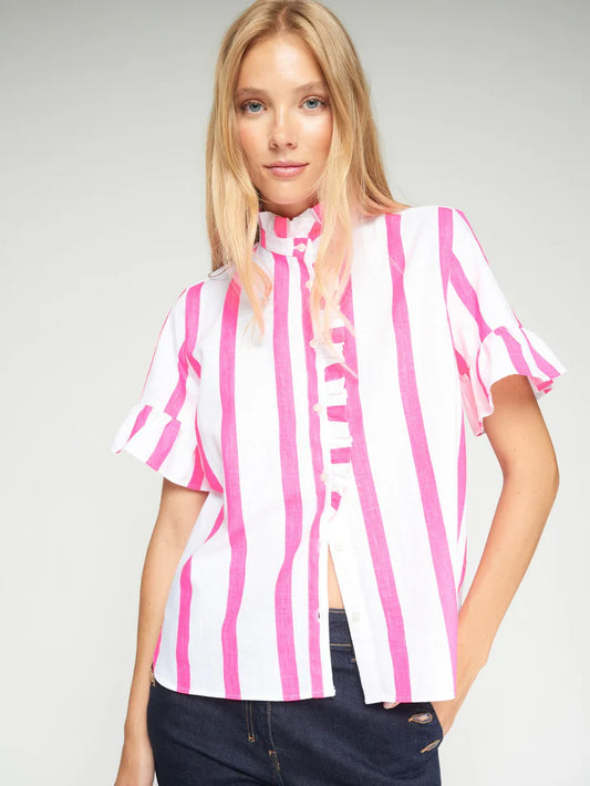 VALLIE PINK STRIPED BLOUSE