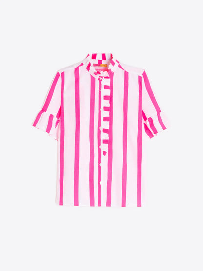 VALLIE PINK STRIPED BLOUSE
