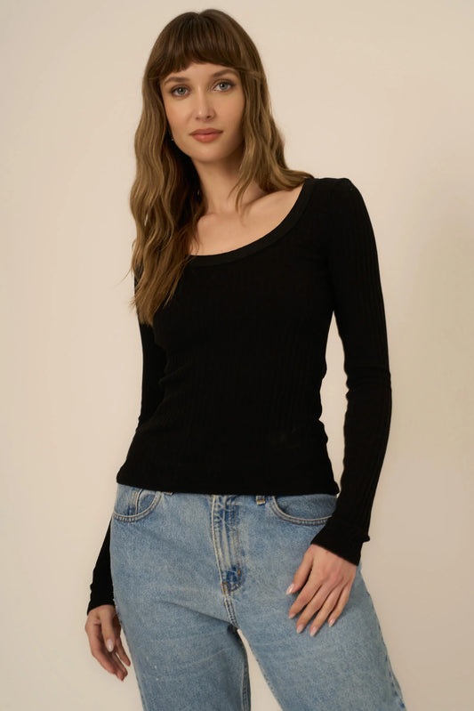 WHATS THE SCOOP RIB LONG SLEEVE