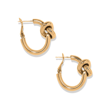INTERLOK SINGLE KNOT HOOP EARRINGS