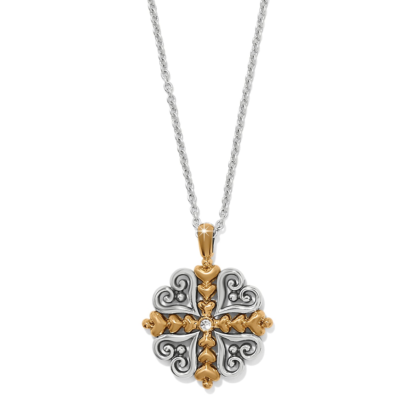 ALCAZAR HEART TWO TONE NECKLACE