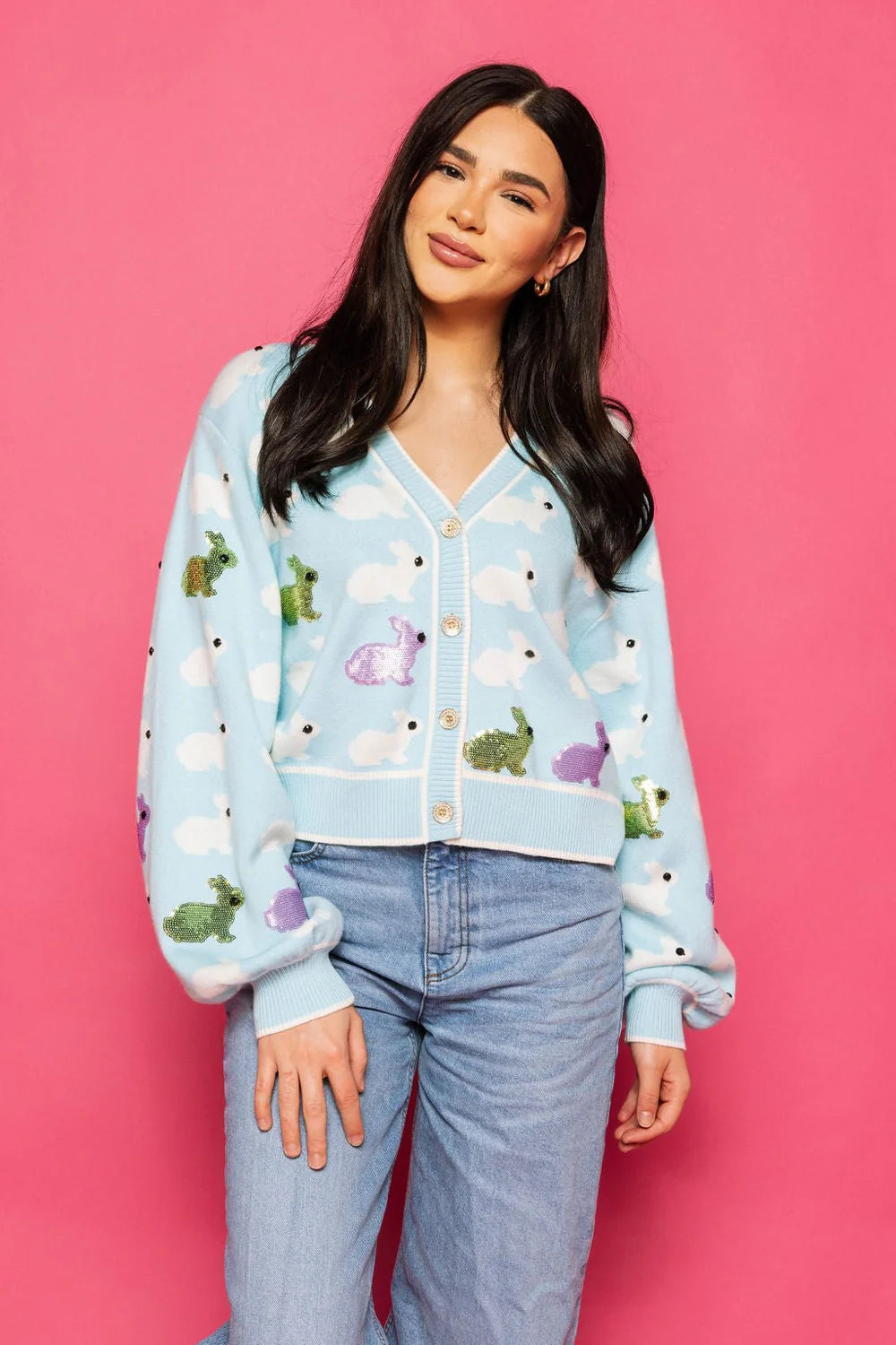 SCATTERED BUNNY CARDIGAN BY QUEEN OF SPARKLES