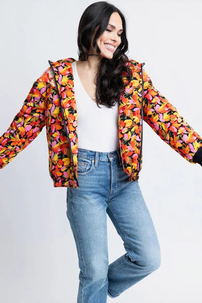 FLORAL BURST PUFFER JACKET