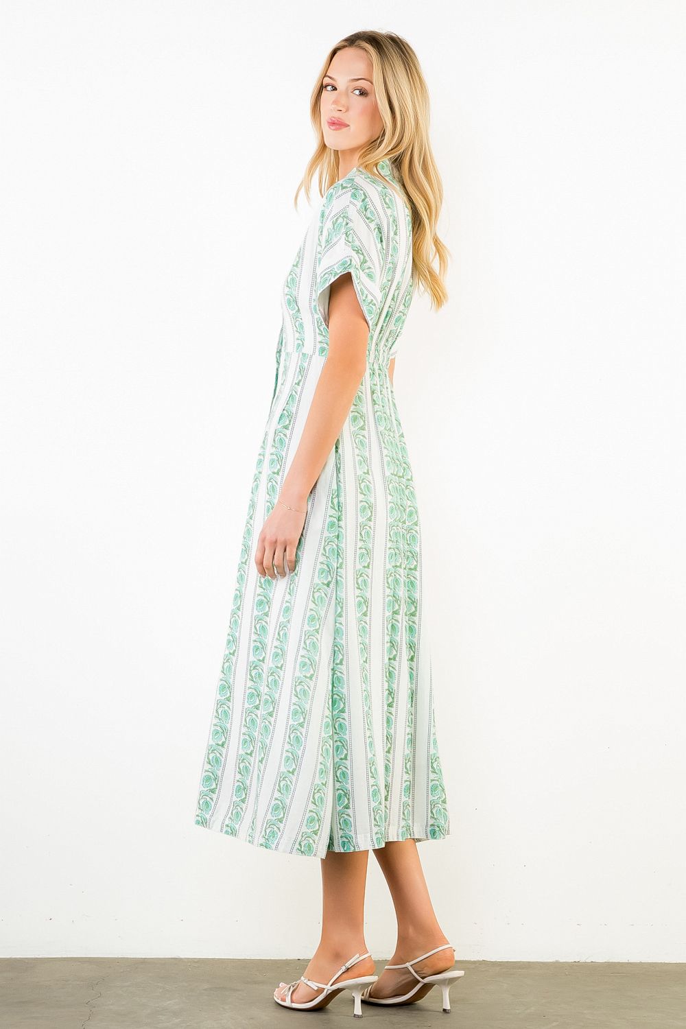 STRIPE PATTERN MIDI DRESS