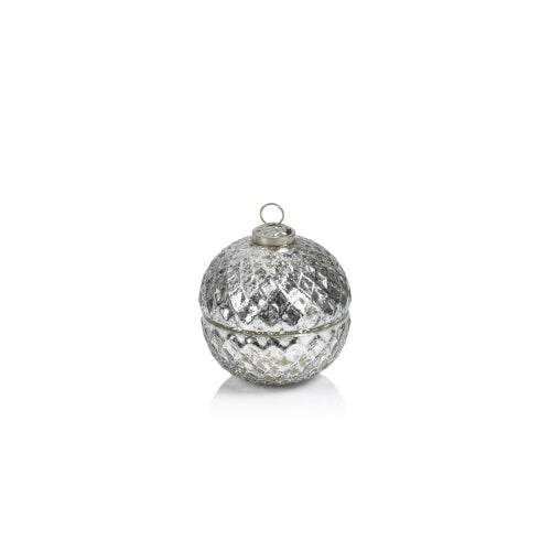 Beehive Ornament Scented Candle- Silver 3.5" Siberian Fir