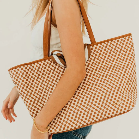 WOVEN TIFFANY ORGANIZER TOTE BAG