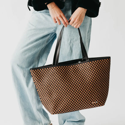 WOVEN TIFFANY ORGANIZER TOTE BAG