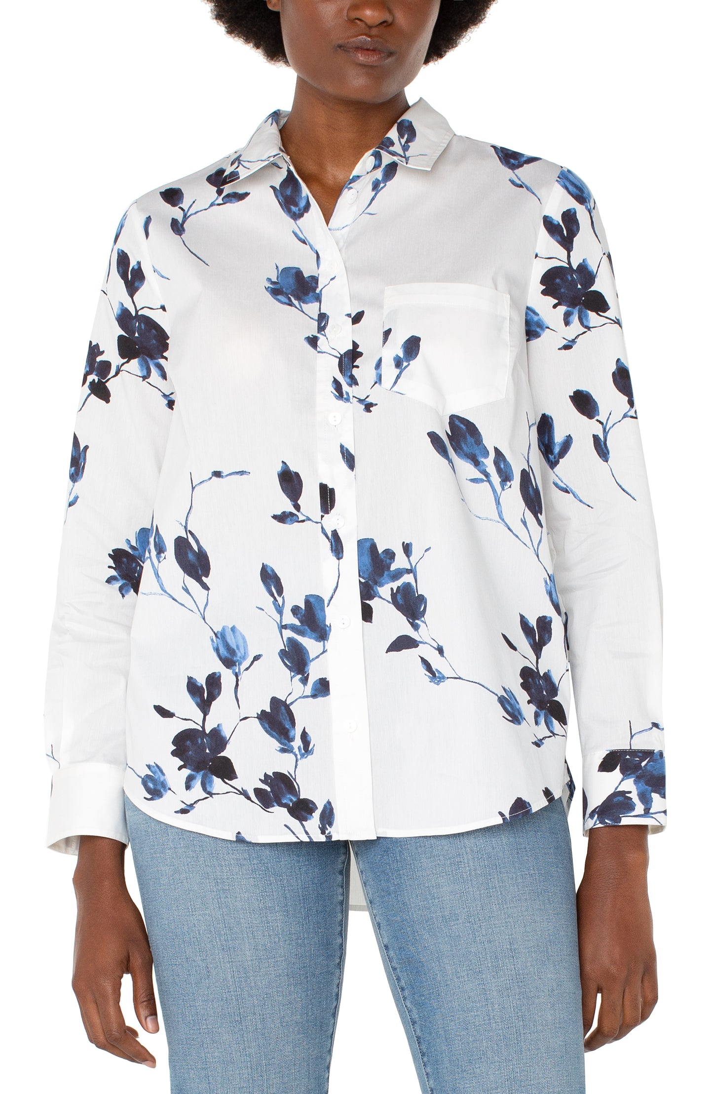 INDIGO ROSE WOVEN TOP