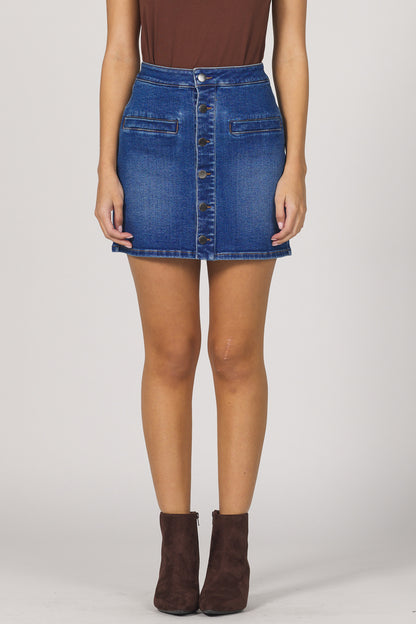 QUINN BUTTON DOWN SKIRT