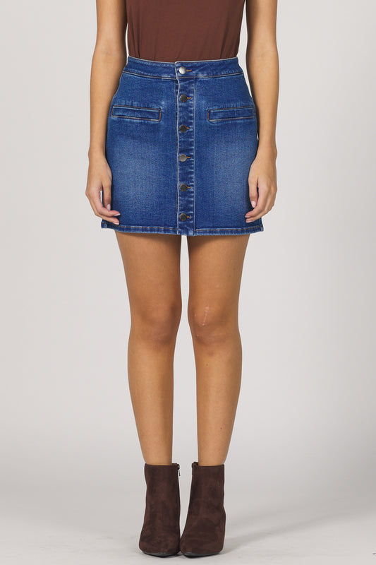 QUINN BUTTON DOWN SKIRT