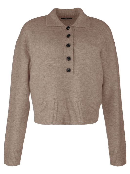 LILLA BUTTON FRONT OATMEAL SWEATER