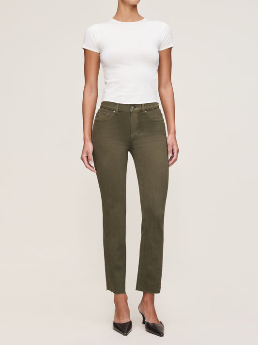 TRELLIS MARA STRAIGHT GREEN DENIM
