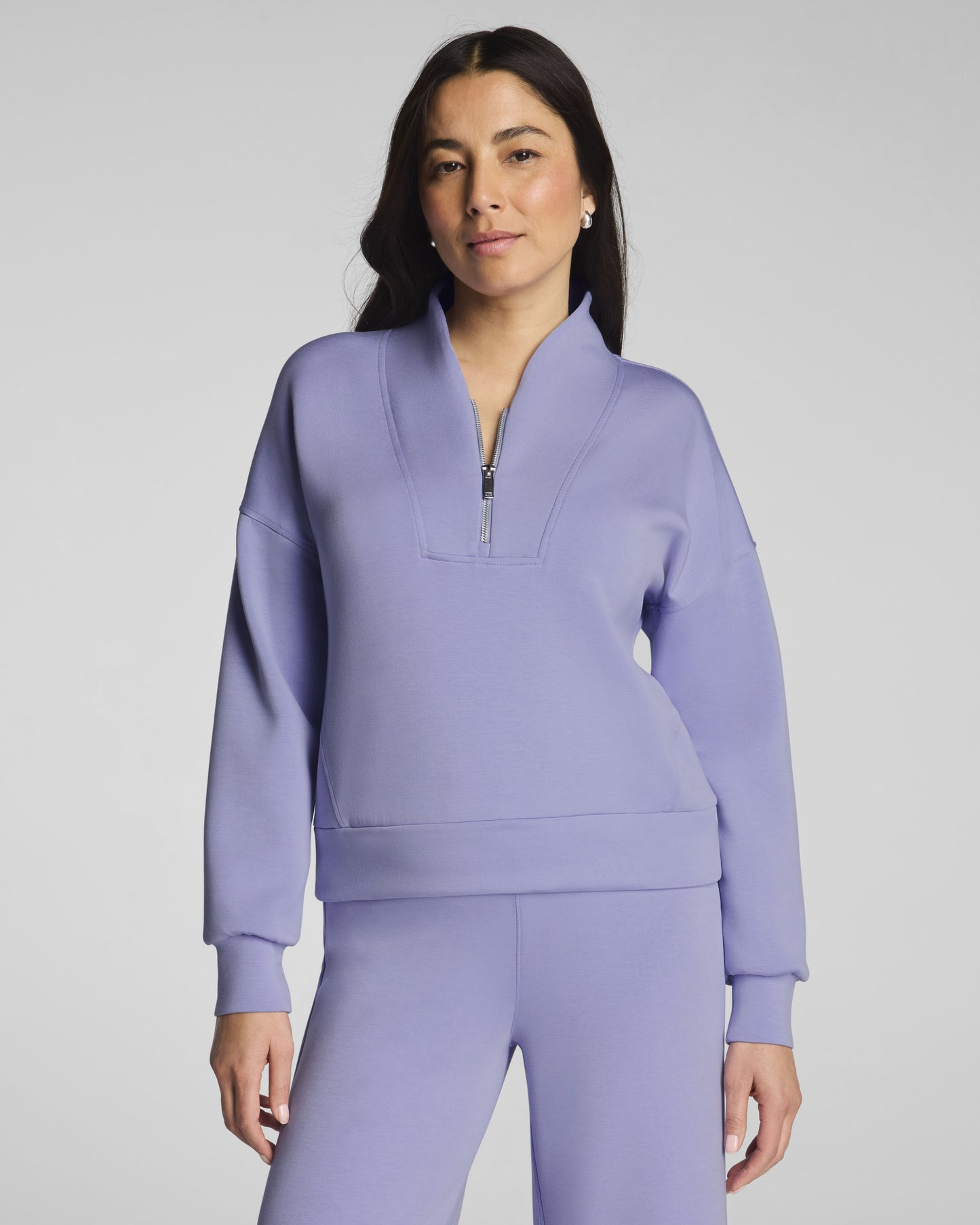 SPANX SHAWL COLLAR HALF ZIP ANEMONE