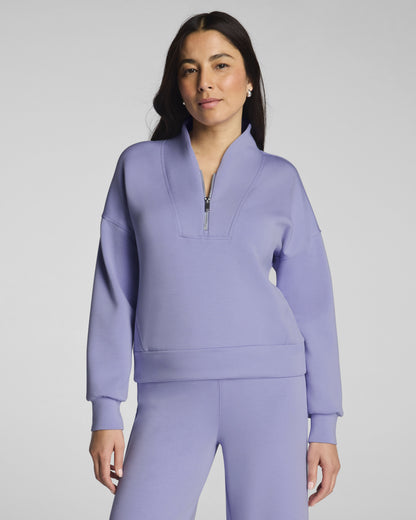 SPANX SHAWL COLLAR HALF ZIP ANEMONE