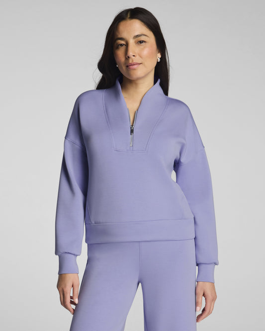 SPANX SHAWL COLLAR HALF ZIP ANEMONE