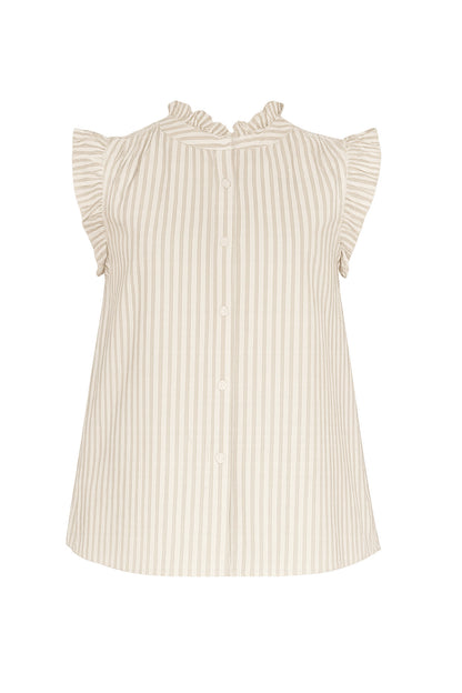 TAUPE STRIPE LUCIA TOP