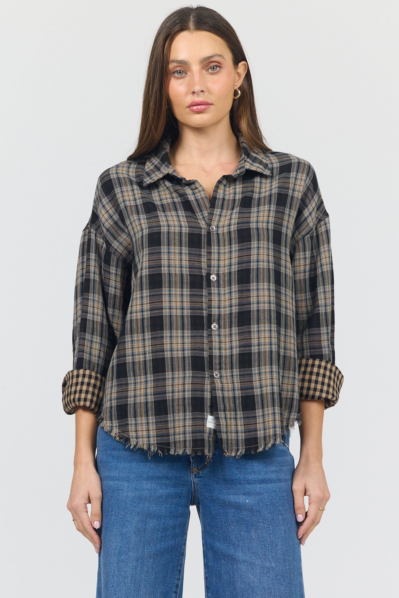 MIDNIGHT PLAID ADRIANNA TOP