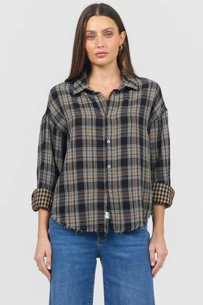 MIDNIGHT PLAID ADRIANNA TOP