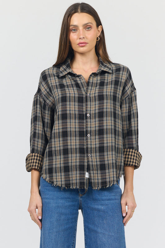 MIDNIGHT PLAID ADRIANNA TOP