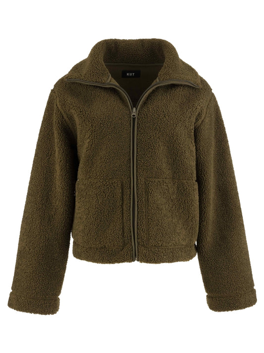 DENA FAUX SHEARLING ZIP UP JACKET