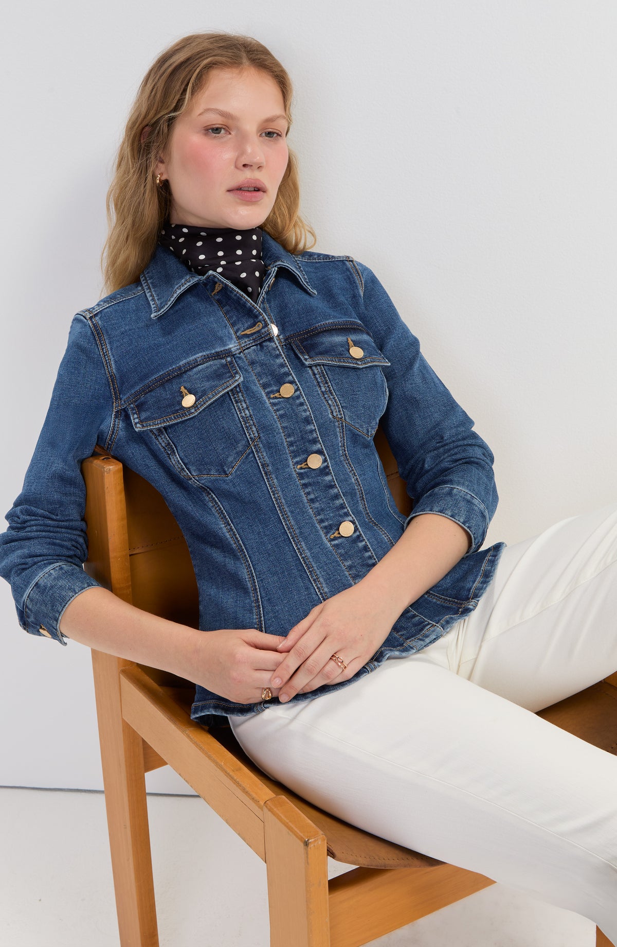 FIT AND FLARE JEAN JACKET