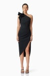 HAZELLE BLACK MIDI DRESS