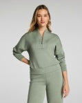SPANX SHAWL COLLAR HALF ZIP SAGE BRUSH