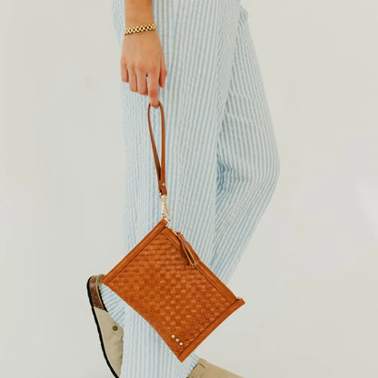 VEDA WOVEN CROSSBODY AND CLUTCH