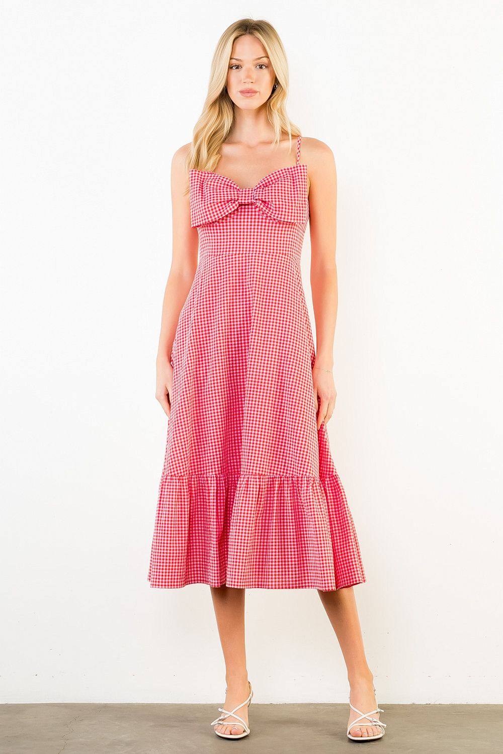 GINGHAM BOW DRESS