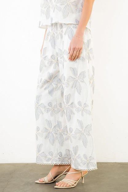 FLORAL WIDE LEG PANT