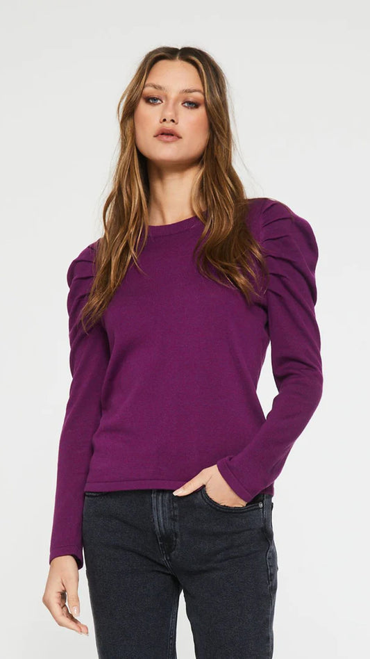THE OLIVE SWEATER IN MAGENTA