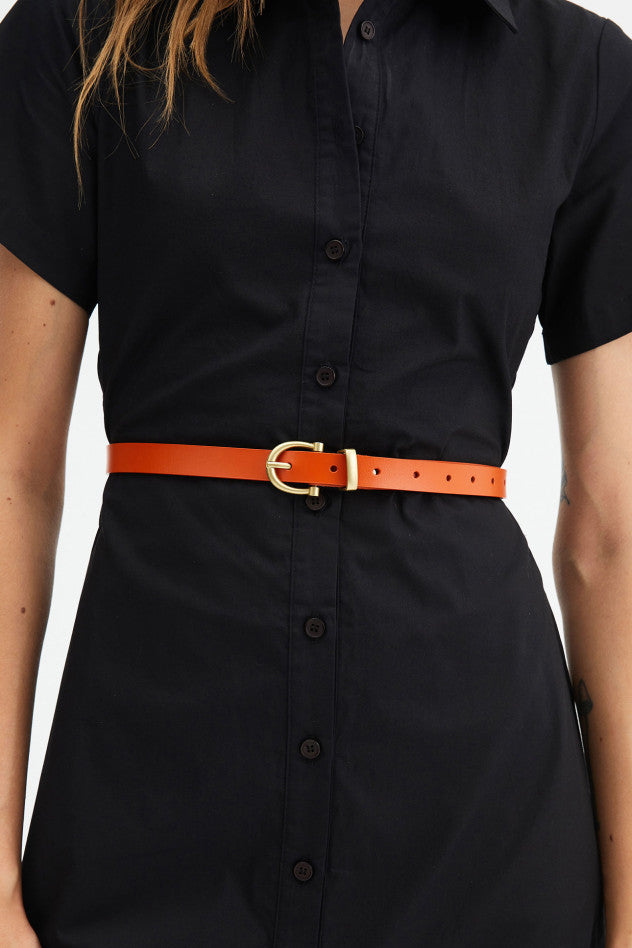 ORANGE METALLIC BELT