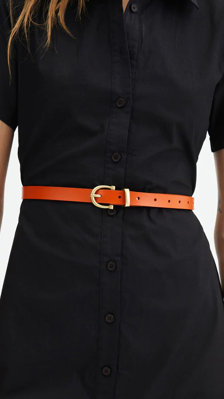 ORANGE METALLIC BELT