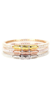 THREE QUEENS ALL WEATHER BANGLES CRYSTAL CLEAR