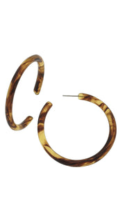 MEDIUM TORTOISE HOOP EARRINGS